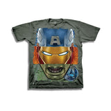 Avengers Captain Iron Hulk Faces Kids T-Shirt