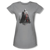 Arkham City Harley Quinn Scolding Batman Juniors T-Shirt