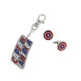Captain America Keychain And Cufflinks Gift Set