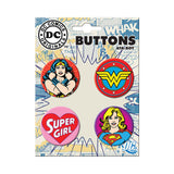 Wonder Woman Supergirl Button Set