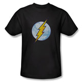 The Flash Neon Distressed Logo Mens Black T-Shirt