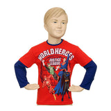 Justice League Kids Long Thermal Sleeve T-Shirt