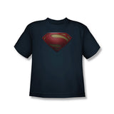 Superman Man Of Steel Shield Youth T-Shirt