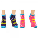 Supergirl & Batgirl 2-Pack Womens Ankle Socks