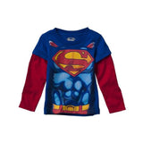 Superman Costume Mock Layer Long Sleeve T-Shirt