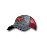 Superman Screen Print Distressed Adjustable Mens Cap