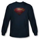 Superman Man Of Steel Shield Mens Long Sleeve T-Shirt