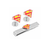 Superman Logo Cufflinks Tie Bar Gift Set