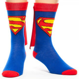 Superman Logo Crew Socks With Cape