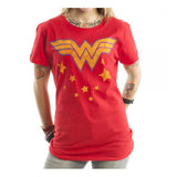 Wonder Woman Inside Out Logo Juniors Womens T-Shirt