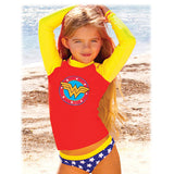 Wonder Woman Girls Long Sleeve Rash Guard