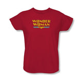 Wonder Woman Name Logo Womens T-Shirt