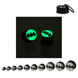 Batman Logo Glow In The Dark Acrylic Plugs