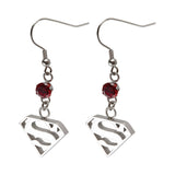Superman Logo Dangle Earrings